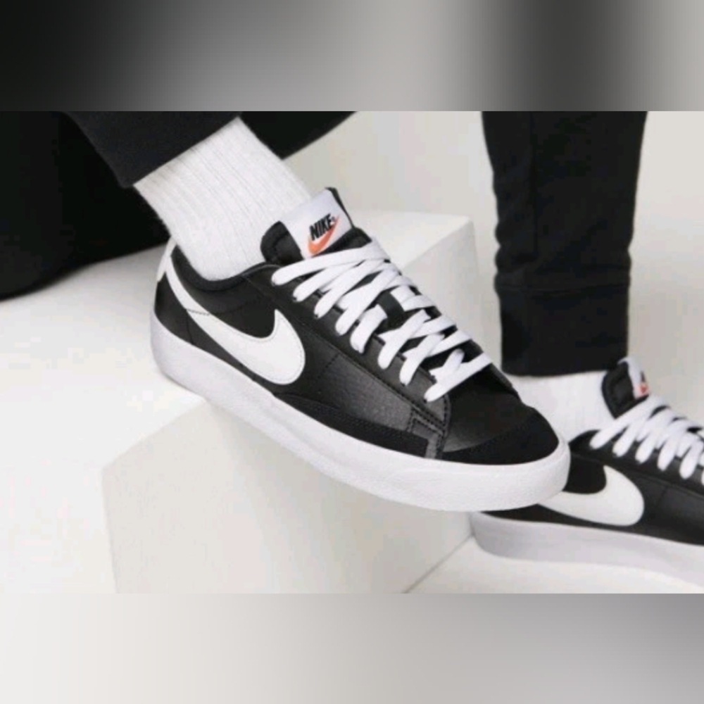 Nike Blazer Low '77 GS 'Black White' Sneakers Size 6.5Y MSRP $70
